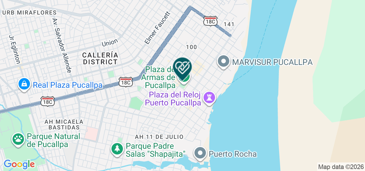 Mapa de Ucayali Medical Center del Dr. Neil Alarco Quispe