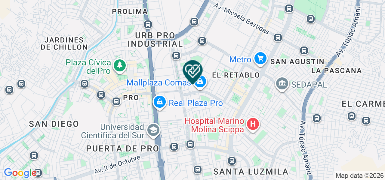 Mapa de Suiza Lab - Sede Comas