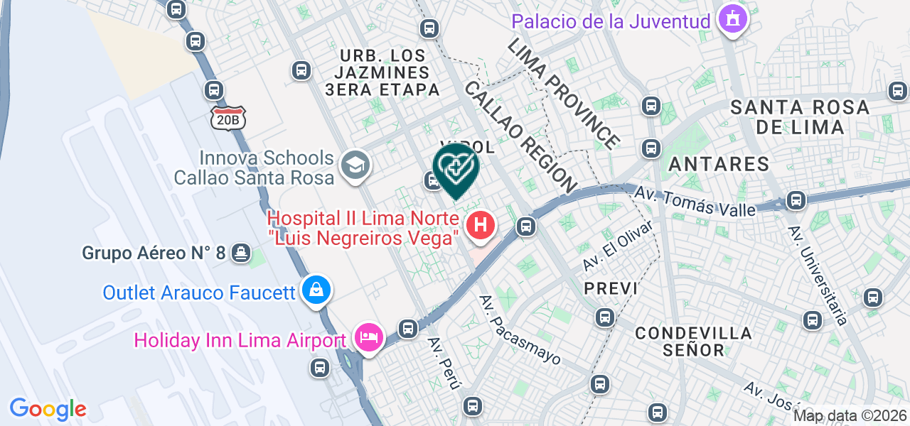 Mapa de Policlinico Especializado Negreiros