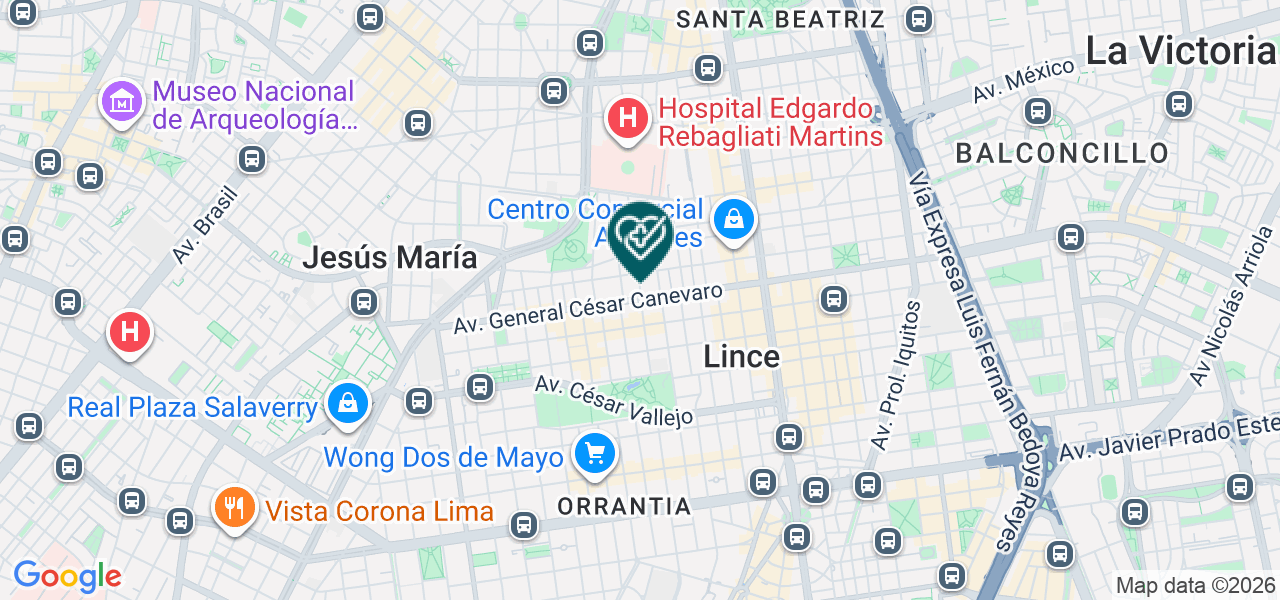 Mapa de Policlinico Julio C. Tello