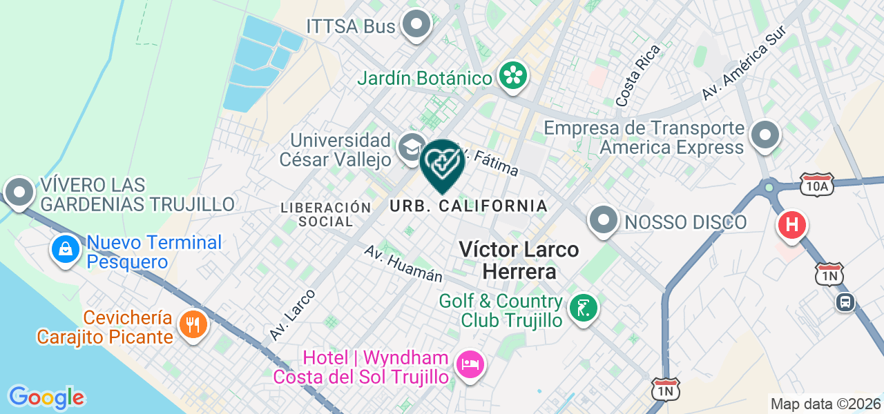 Mapa de Servicios Medicos Generales California S.A.C
