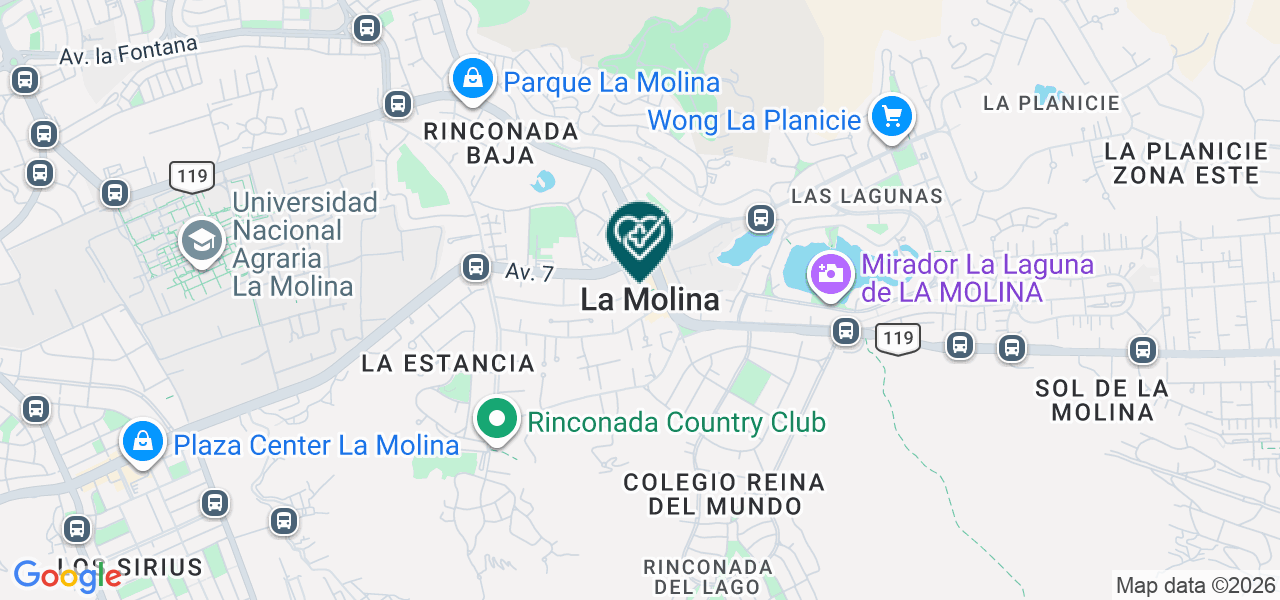 Mapa de Clínica San Felipe - Sede la Molina
