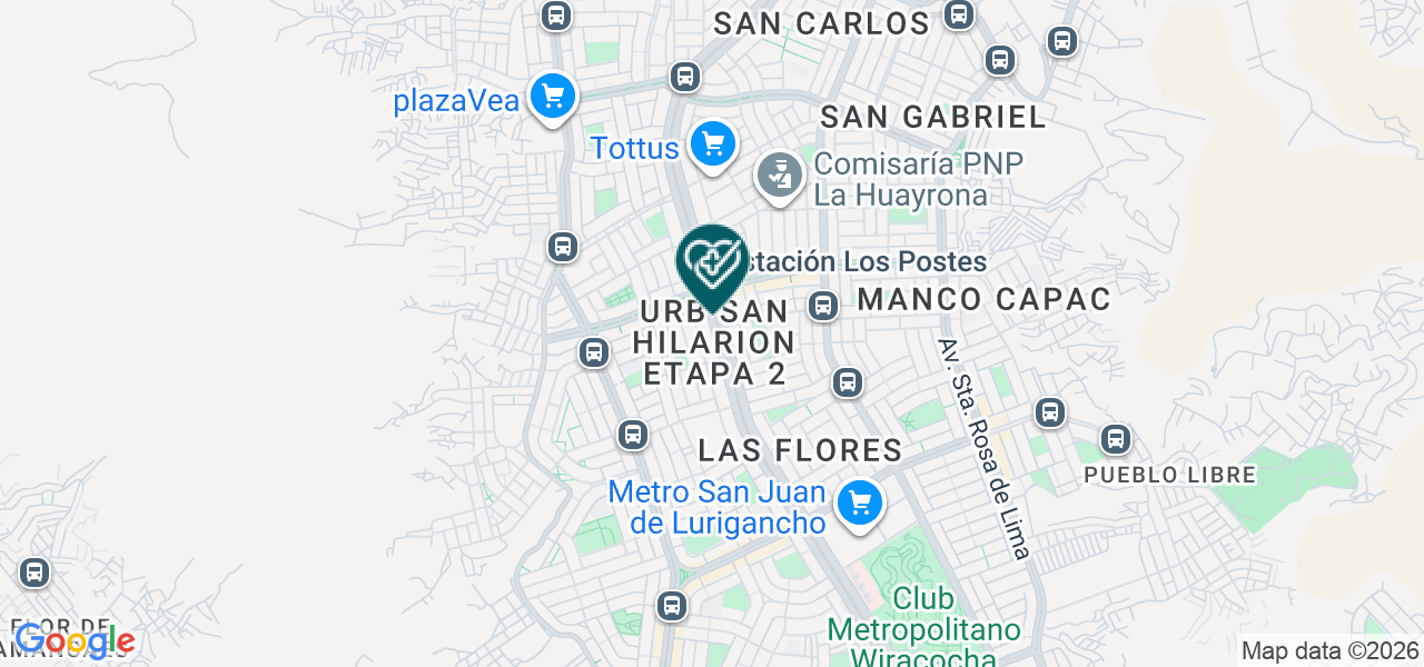 Mapa de Sanna Consultorios Médicos San Juan de Lurigancho