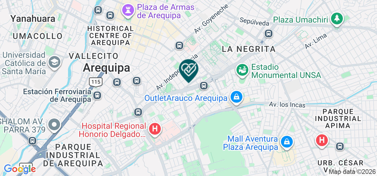 Mapa de Laboratorios Muñoz - Urb. Alvarez Thomas