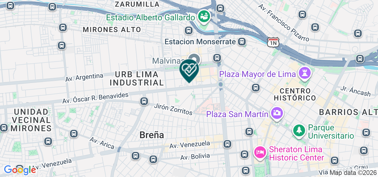 Mapa de Clínica Aviva - Sede Lima Centro