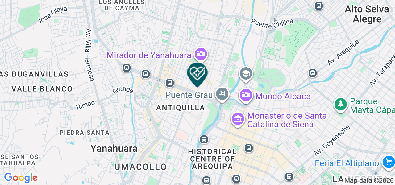 Mapa de Clinisalud Arequipa