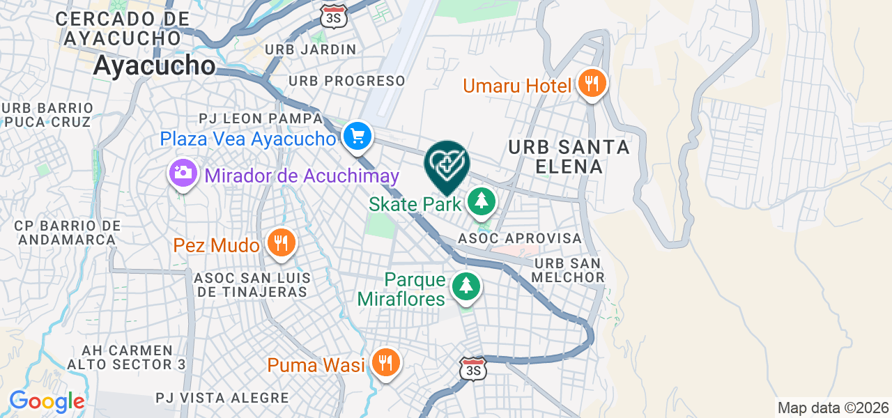 Mapa de Consultorio Medico de Otorrinolaringologia Ayacucho