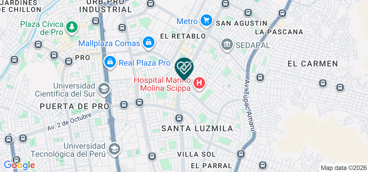Mapa de Consultorio Dental Virgen del Carmen