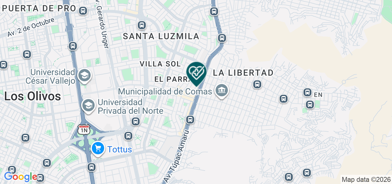 Mapa de Señor de los Milagros Medical Center SAC