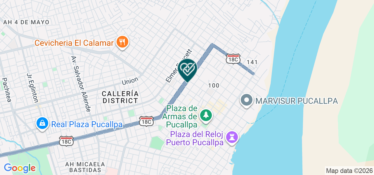 Mapa de Centro Odontologico Americano - Pucallpa