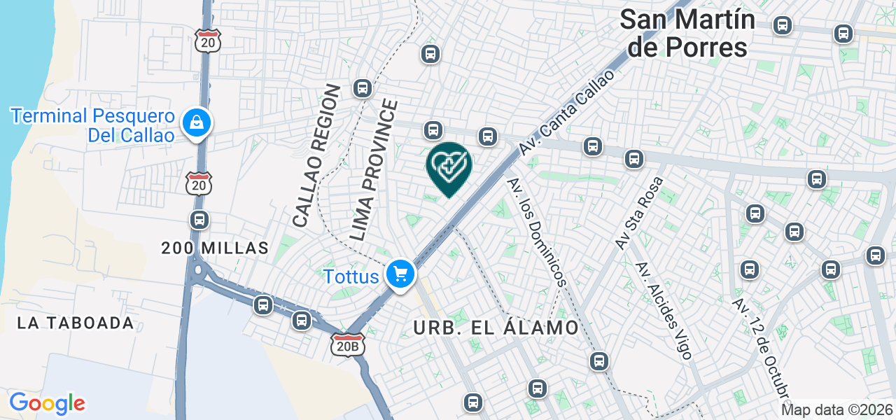 Mapa de Servicio de Salud Familiar Misericordia