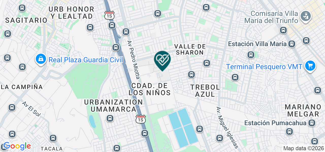 Mapa de Clinica Oftalmologica Divino Nino Jesus