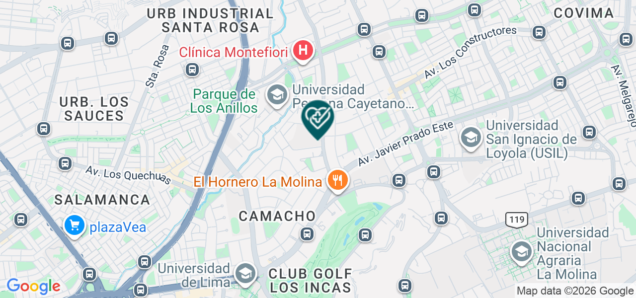 Mapa de Centro Odontologico Americano - la Molina