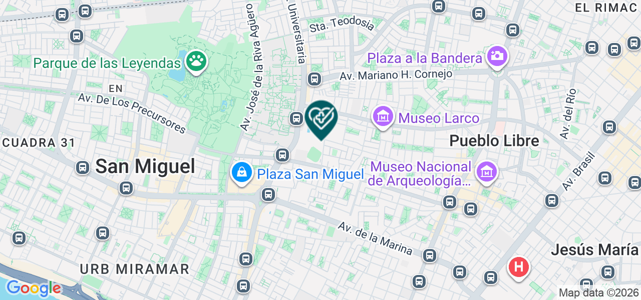 Mapa de Centro de Rehabilitación Física del Policlinico Peruano Japones