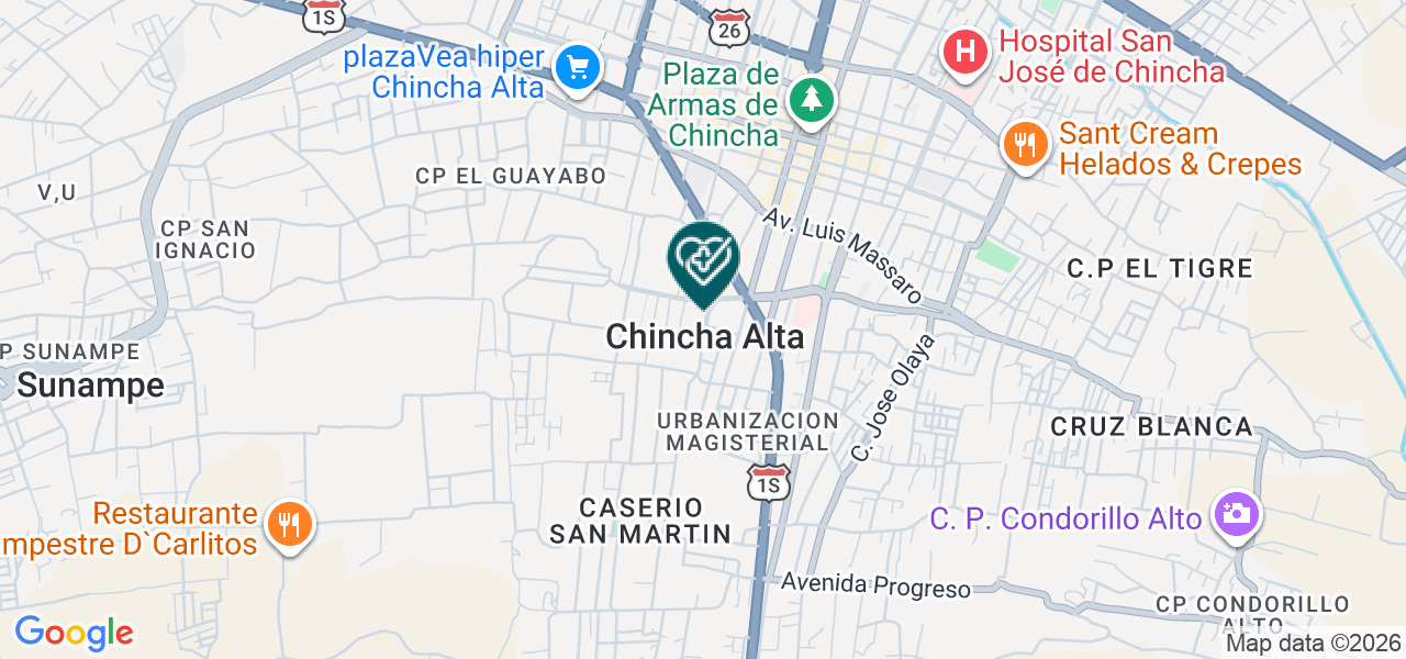 Mapa de Policlinico San Jose Chincha EIRL