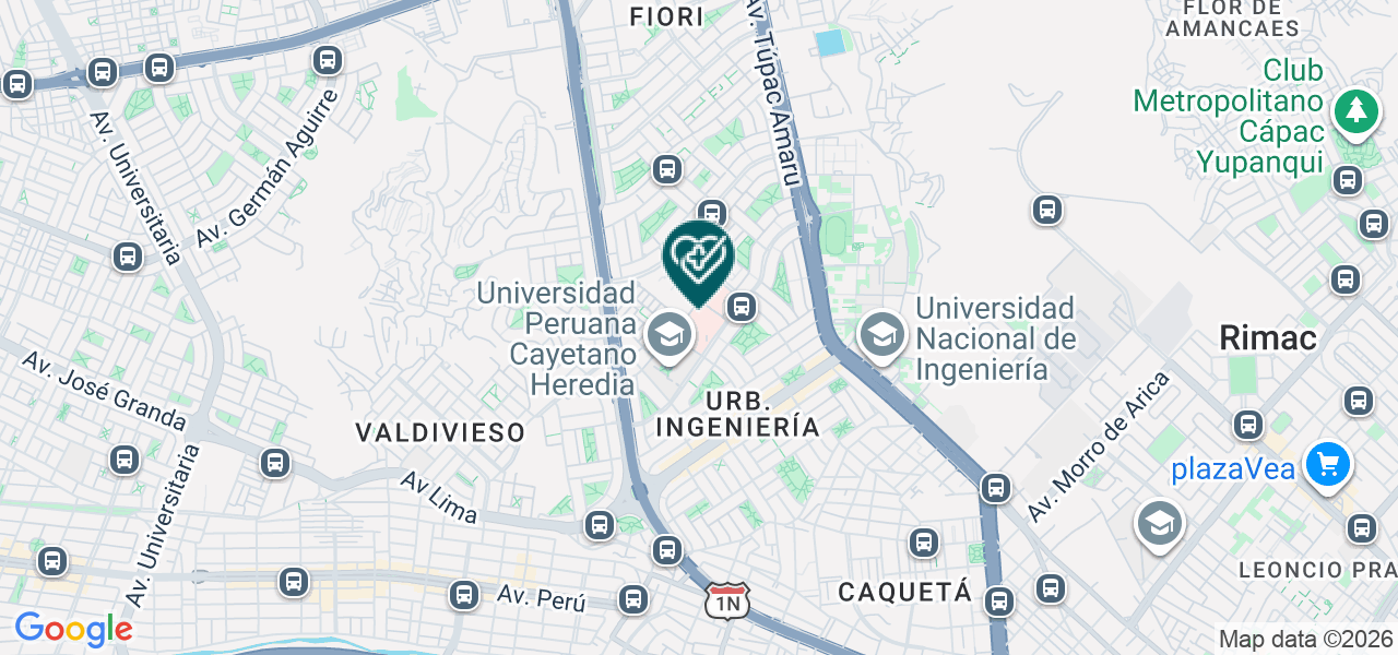 Mapa de Universidad Peruana Cayetano Heredia