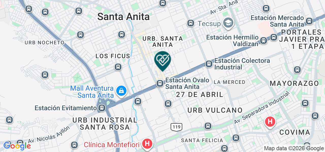 Mapa de Consultorio Obstetrico Santa Anita