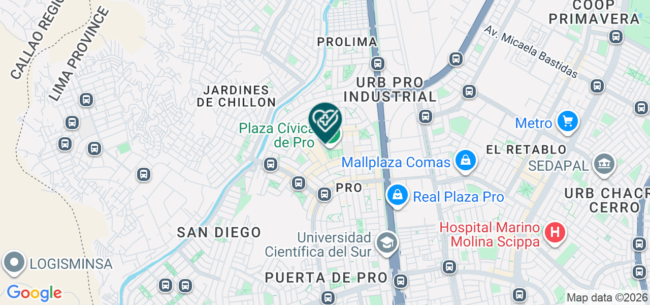 Mapa de Centro de Salud Lluen Quiroz