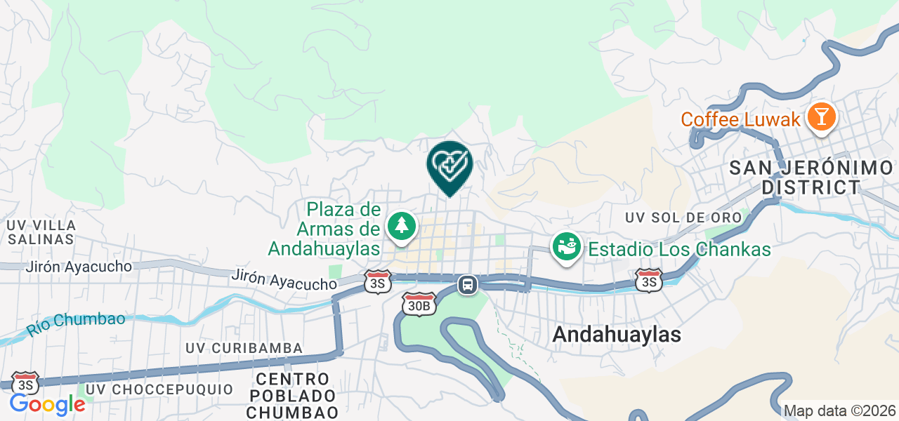 Mapa de Clinica del Niño Andahuaylas