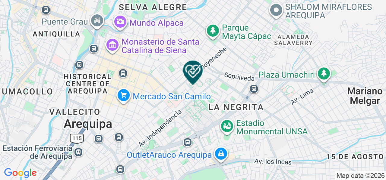 Mapa de Clínicas Auna Sede Vallesur