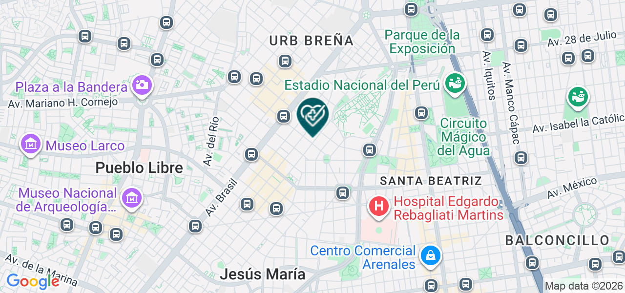 Mapa de Consultorio Medico Especializado Zuñe