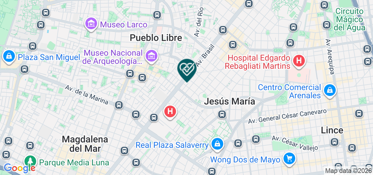 Mapa de Consultorios Medicos del Colegio de Abogados de Lima