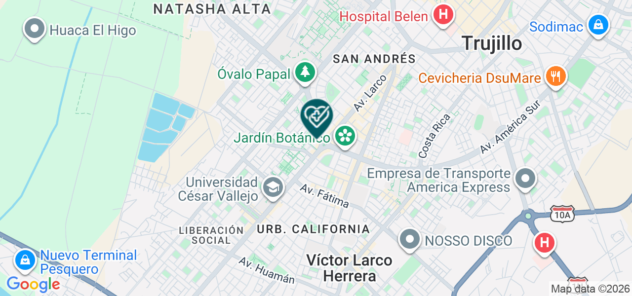 Mapa de Consultorio Dermatologico del Norte