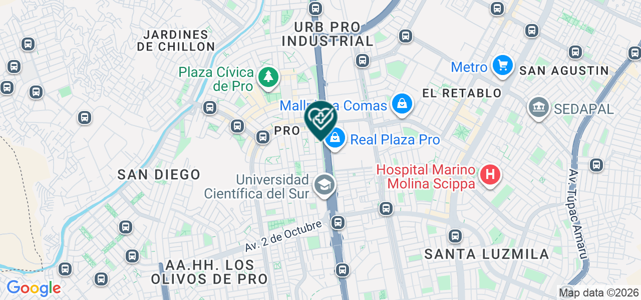 Mapa de Dr. Sonrisa Sede Pro