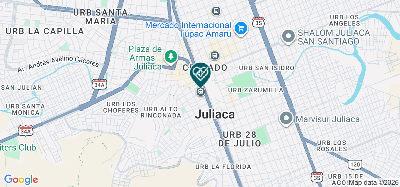 Mapa de Clinica Maternidad Juliaca