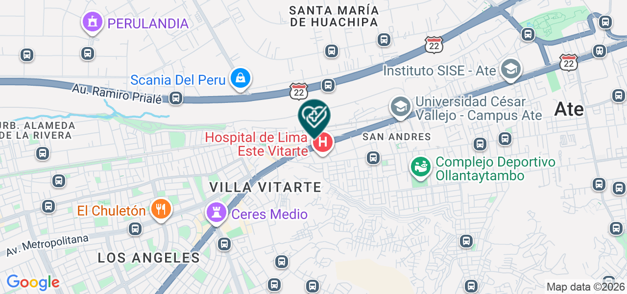 Mapa de Consultorio de Ginecologia y Obstetricia San Camilo