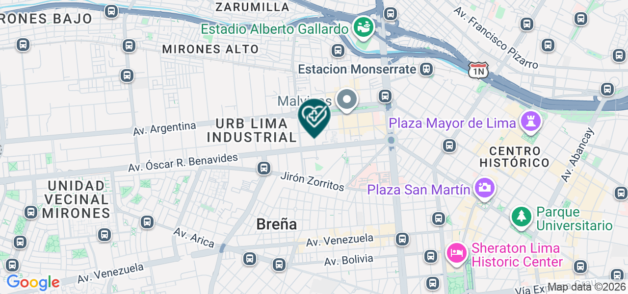 Mapa de Centro Diagnostico Miraflores