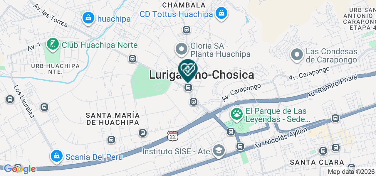 Mapa de Consultorio Odontológico Estética Hv