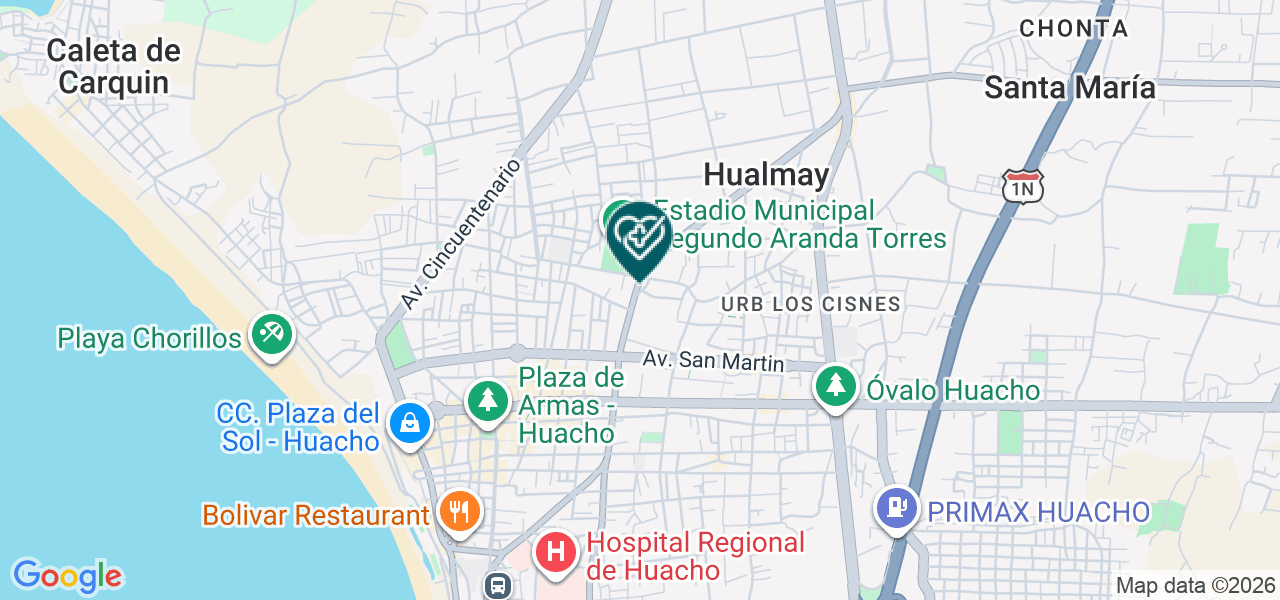 Mapa de Policlinico - Optica Mashal