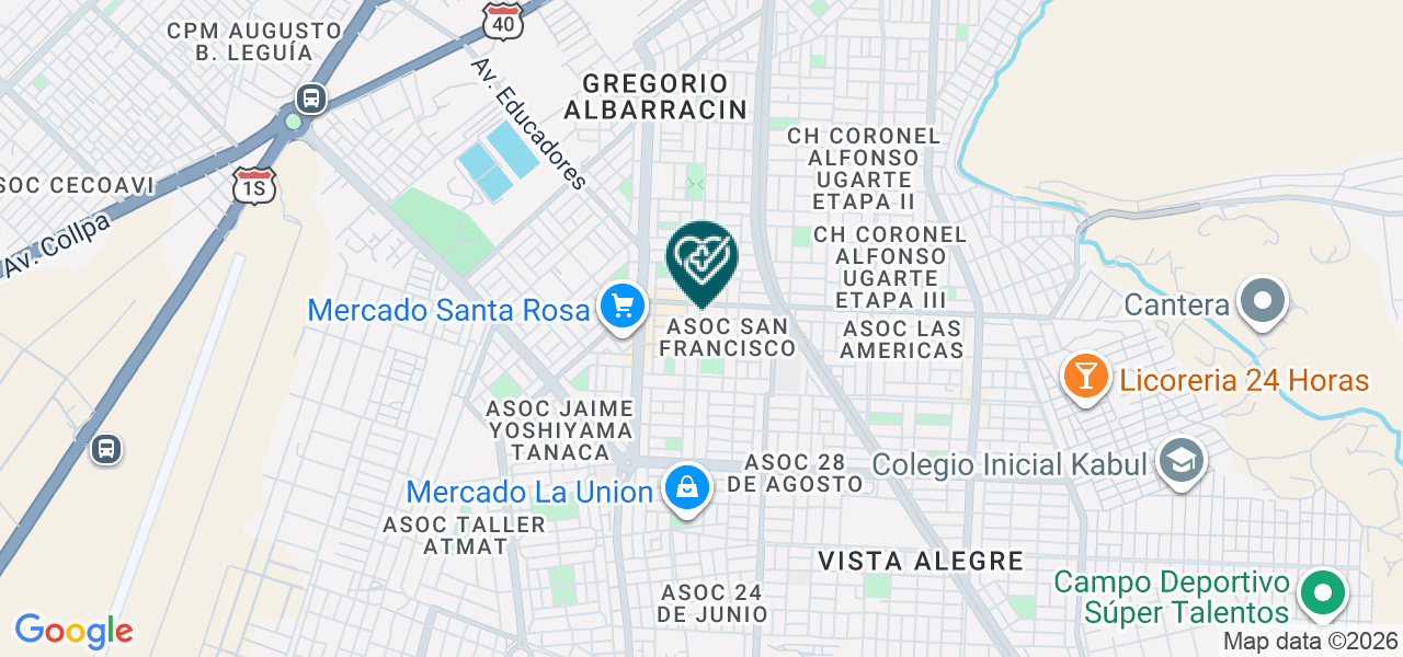 Mapa de Consultorio Medico Especializado Hamilton Naki
