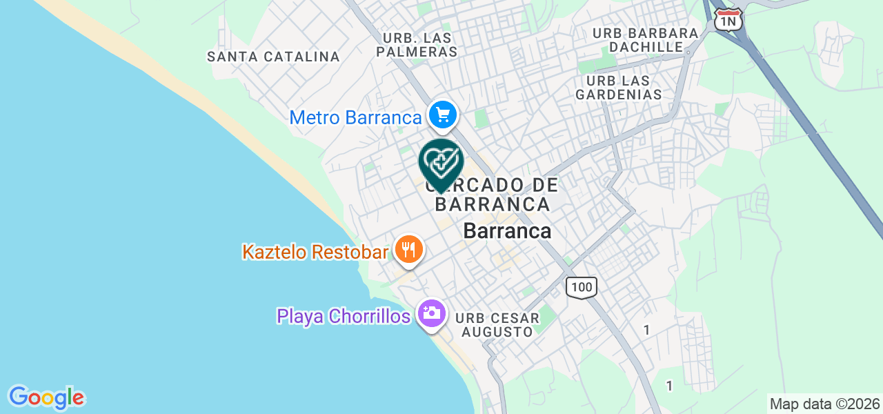 Mapa de Policlinico Barranca