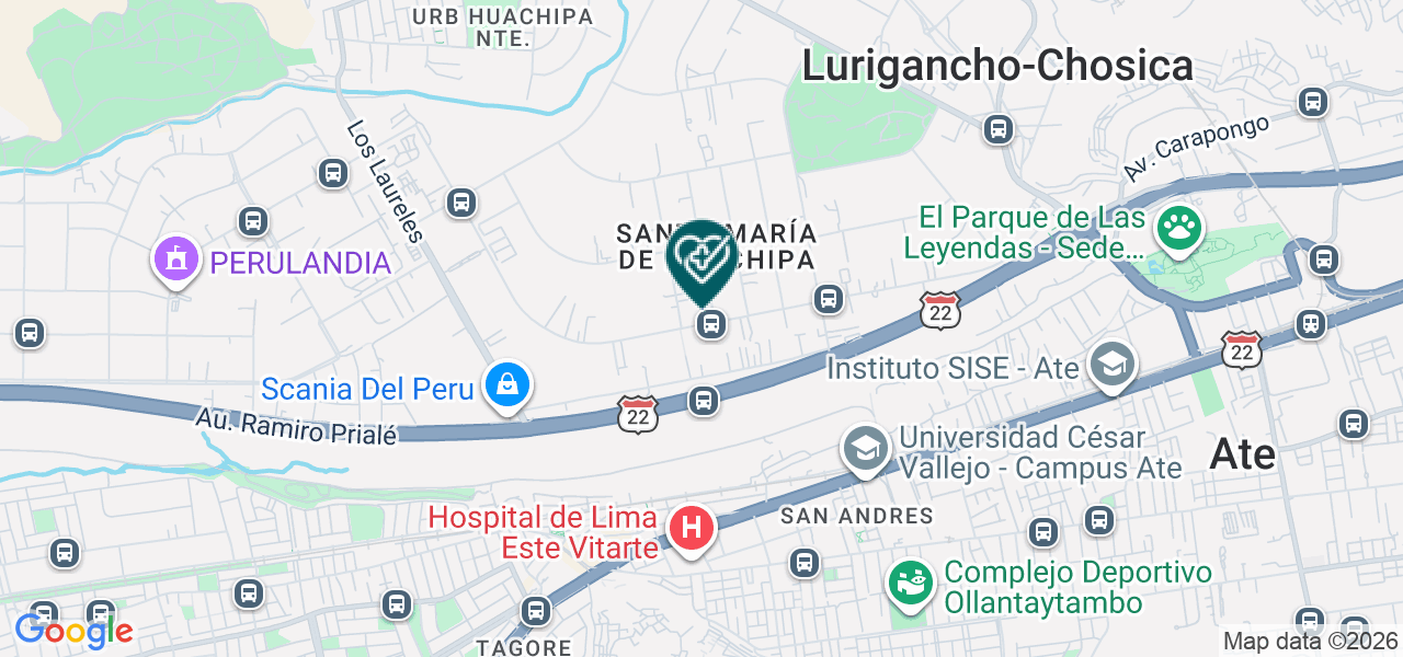 Mapa de Policlinico los Andes