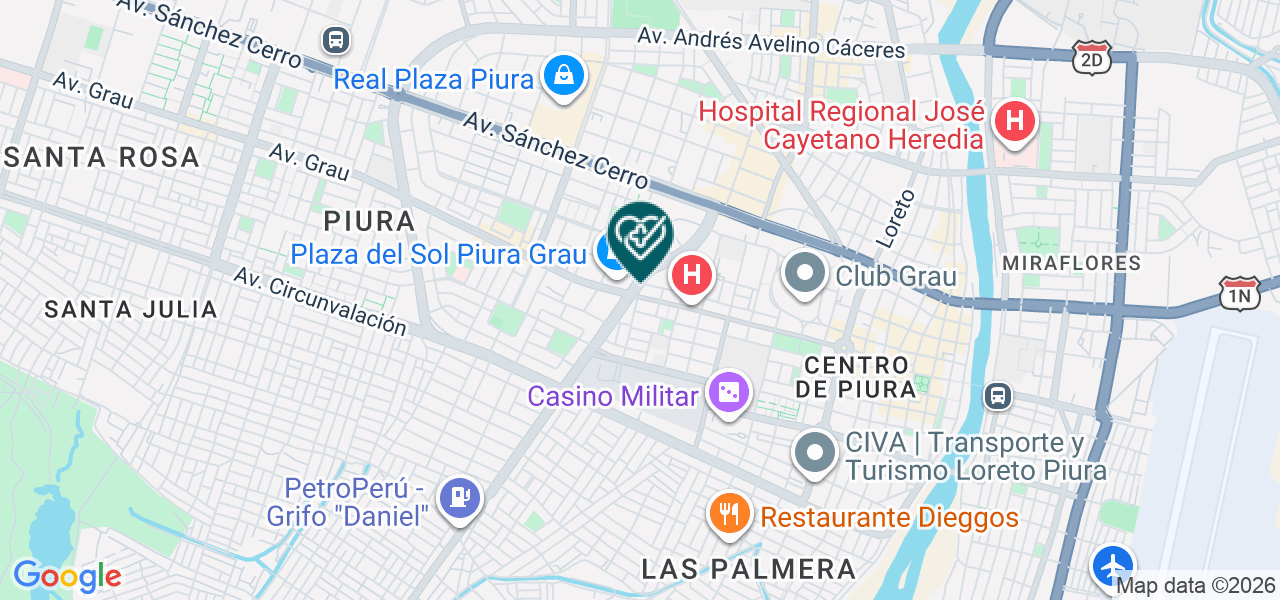 Mapa de Fisiorehab-piura