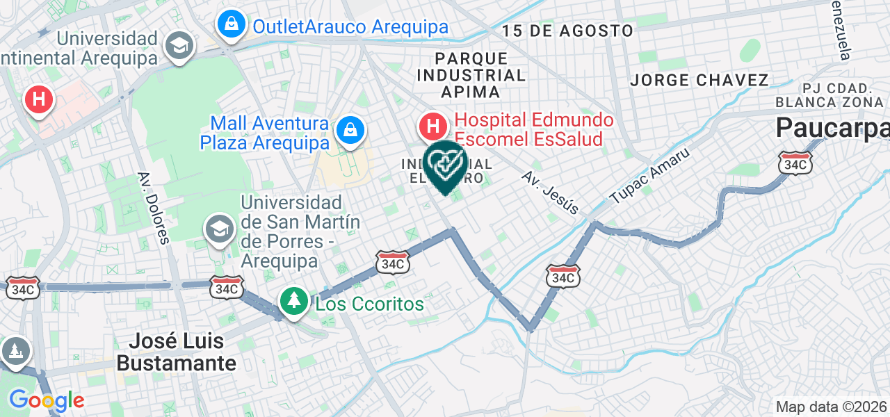 Mapa de Policlinico Particular San Gabriel EIRL.