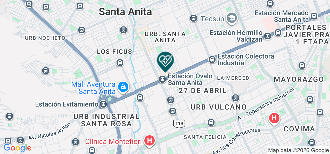 Mapa de Clinica Solidaria Santa Anita