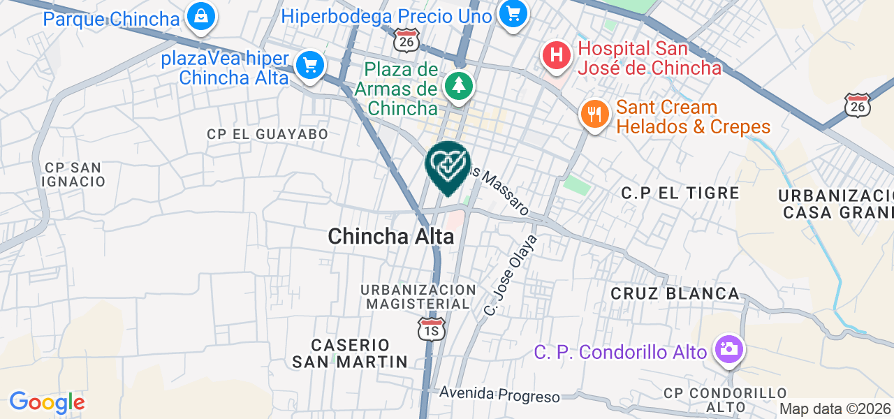 Mapa de Policlinico Solidario Chincha