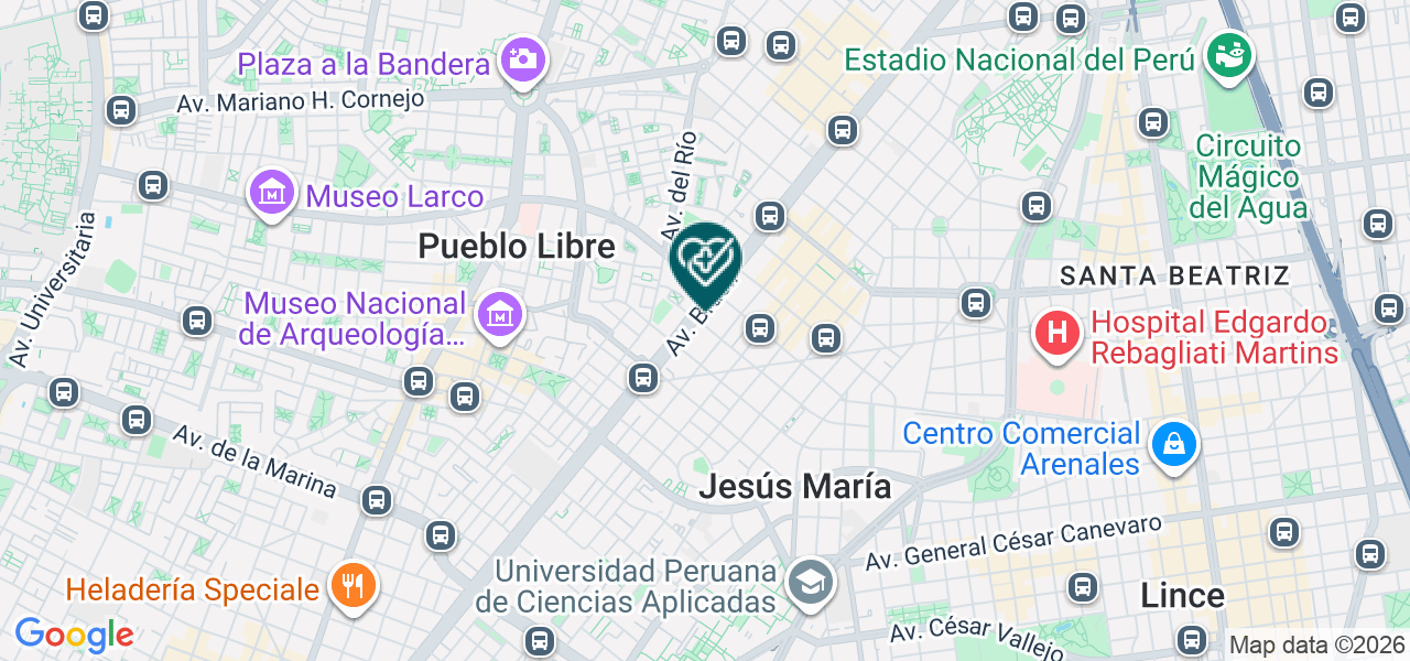 Mapa de Centro Hematologico del Peru