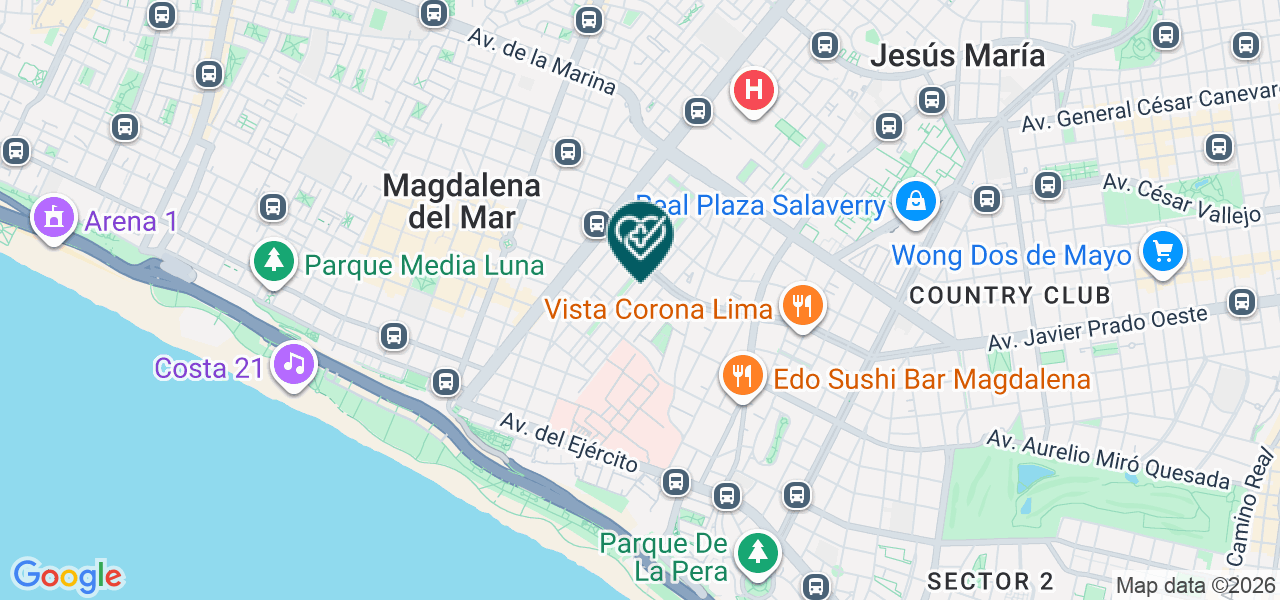 Mapa de Centro Médico de Especialidades Salud y vida