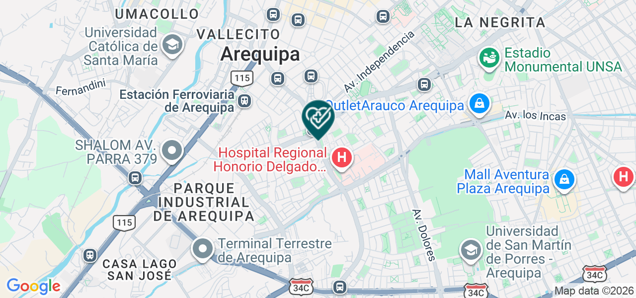 Mapa de Consultorio Medico Especializado en Endocrinologia