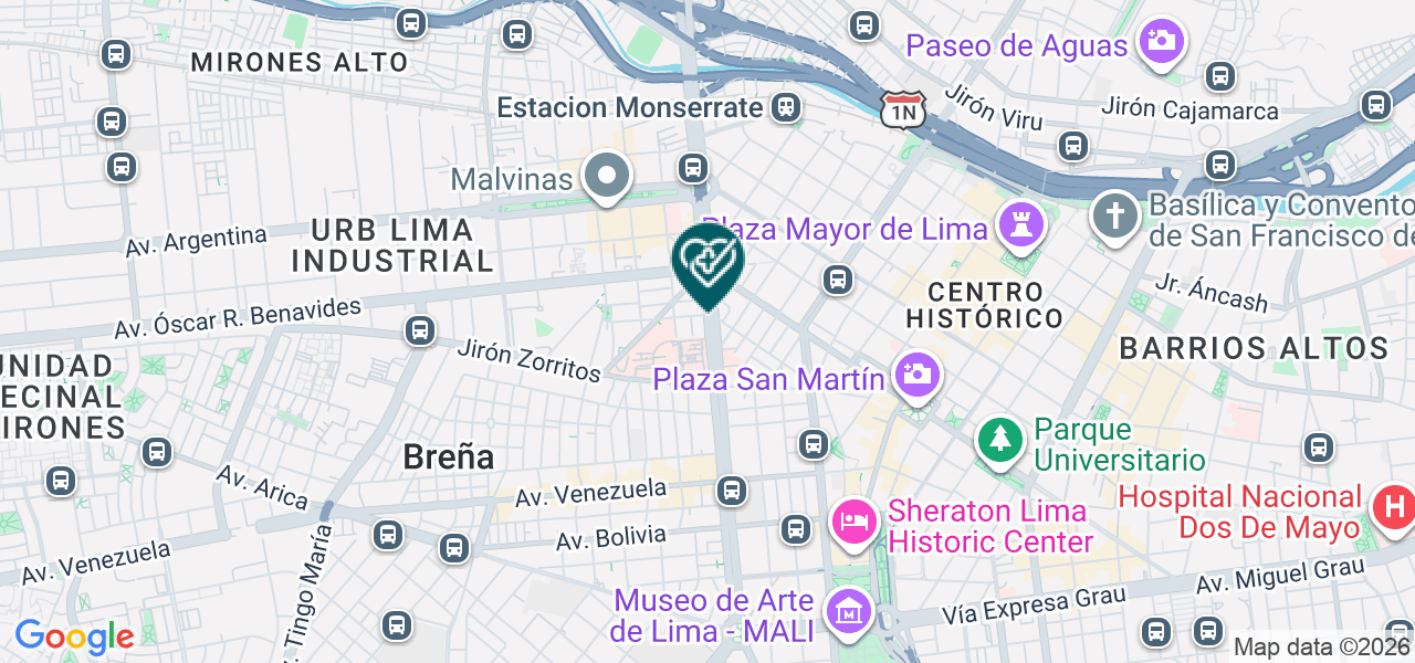 Mapa de Especialidades Médicas Arzobispo Loayza
