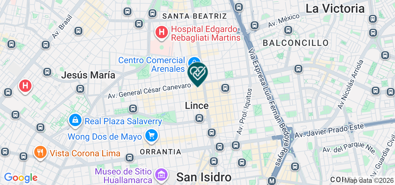 Mapa de Servicios Medicos Especializados Arenales