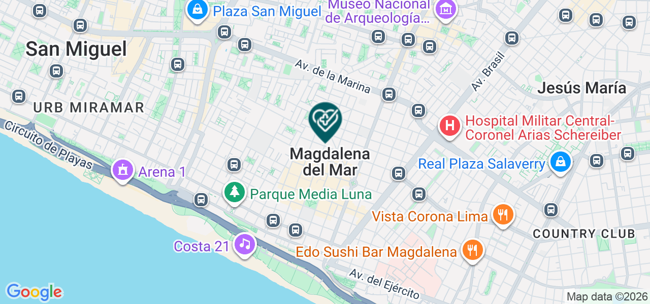 Mapa de Clinica Virgen del Rosario SRL
