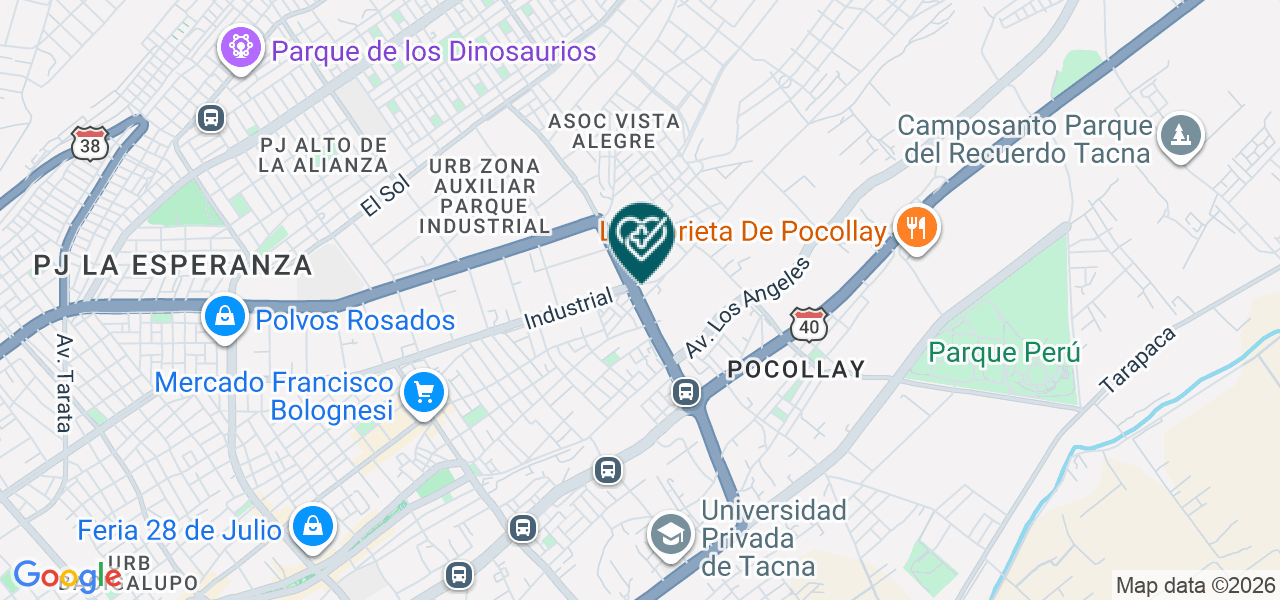 Mapa de Oxibtenoterapia Hiperbarica Tacna E.I.R.L. - Ott E.I.R.L.