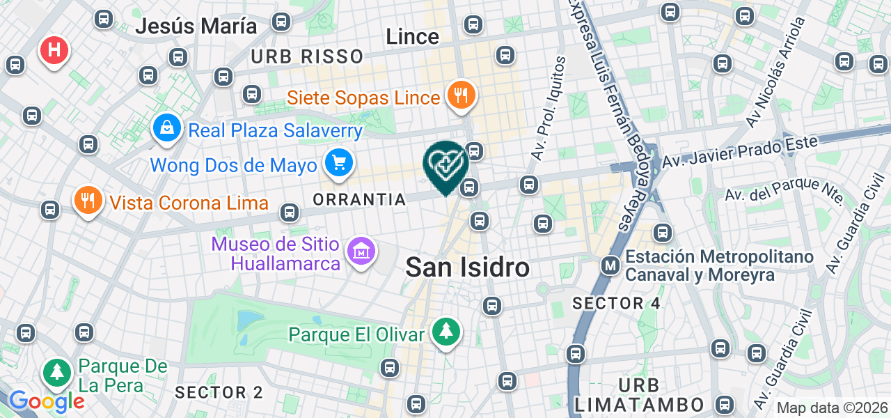 Mapa de Clinica Especializada en Cirugia Plastica - Dr. Luis Vizcarra / Ciruesthetic