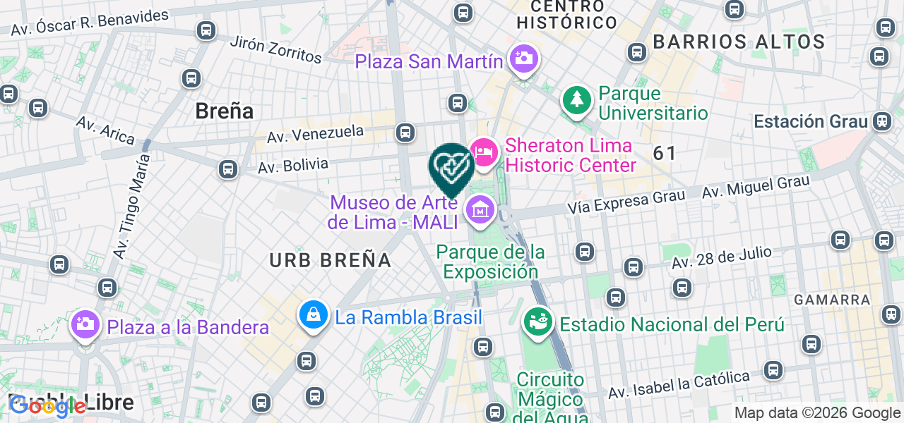 Mapa de Instituto de Cardiologia de Lima