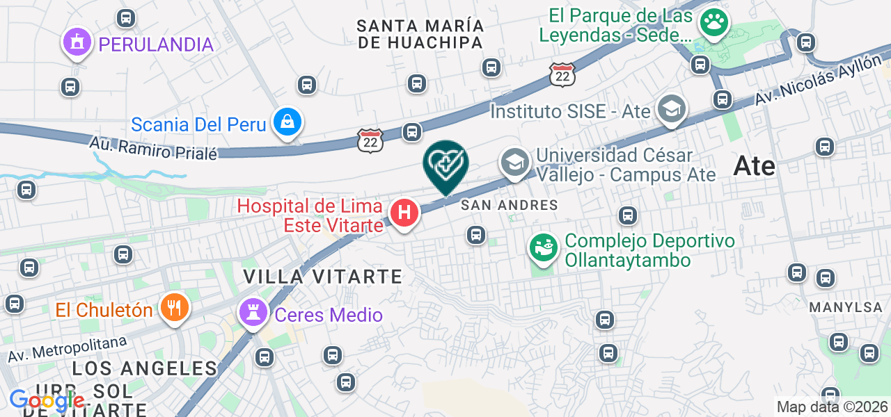 Mapa de Consultorio Medico Inppares Ate